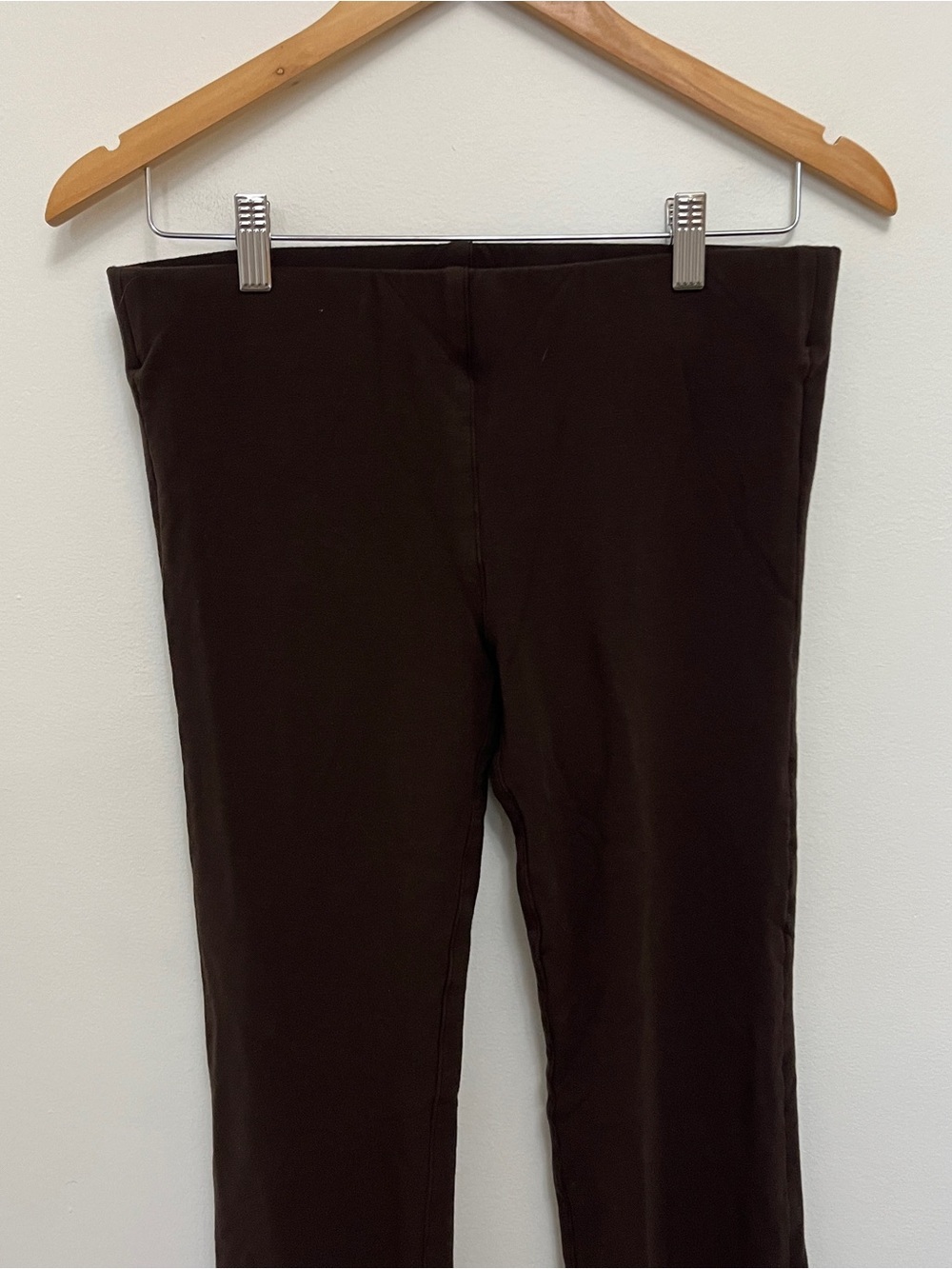 SPRWMN wide leg yoga pant trouser in chocolate brown size large - Picture 2 of 6